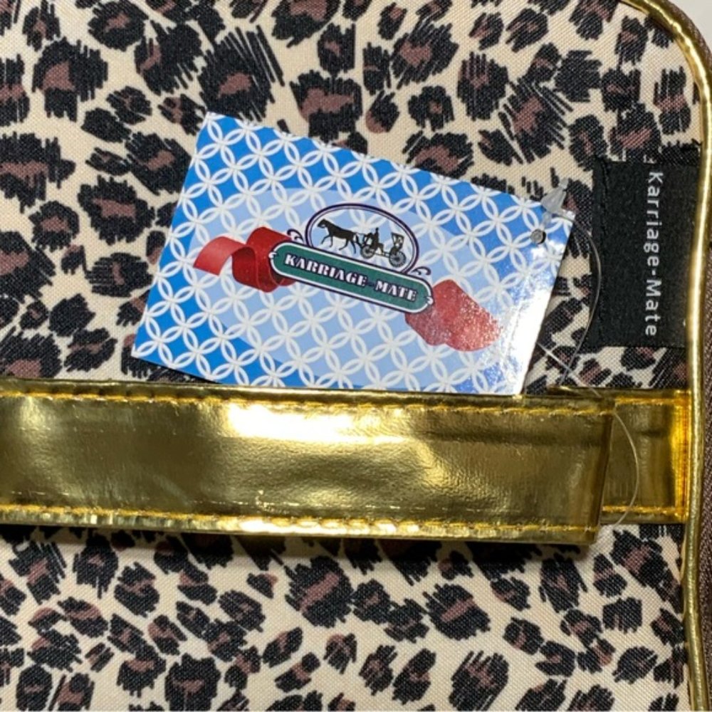 Travel Cosmetic Large Case Animal Print Leopard Packable Jewelry Collapsible NWT - Picture 13 of 15